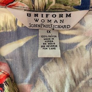John Paul Richard Vintage Topical Hawaiian Botton Women’s Shirt, Size 1X